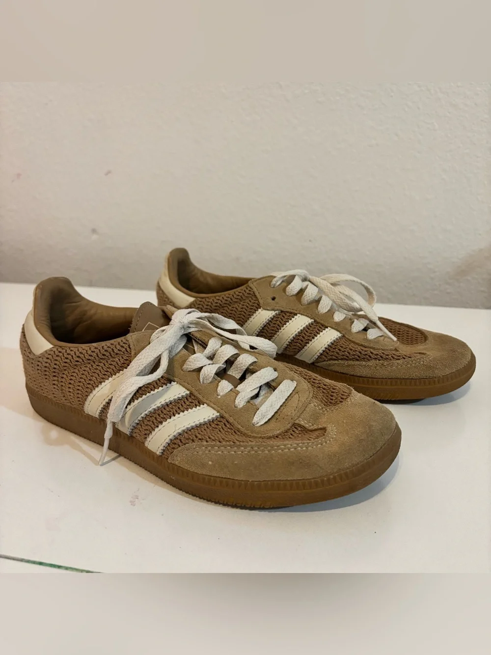 Adidas Samba OG Cardboard Brown Knit and White Men's Size 6
